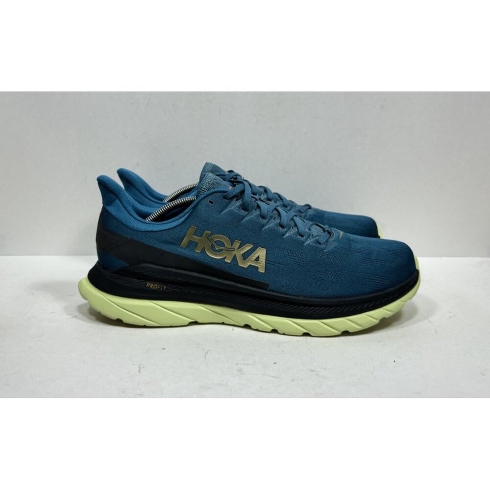 Hoka One One Men's Teal and Light Green Athletic Shoes